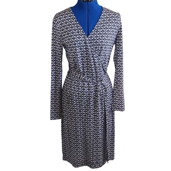 Diane von Furstenberg Karis Geo Tiles Faux-Wrap Dress, Size 4, NWT - Picture 1 of 7